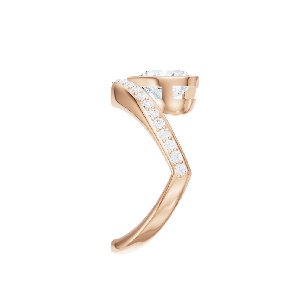Whitney heart lab diamond engagement ring in 18k rose gold - view 4