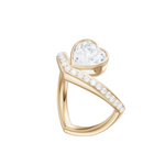 Whitney heart lab diamond engagement ring in 18k yellow gold - view 2
