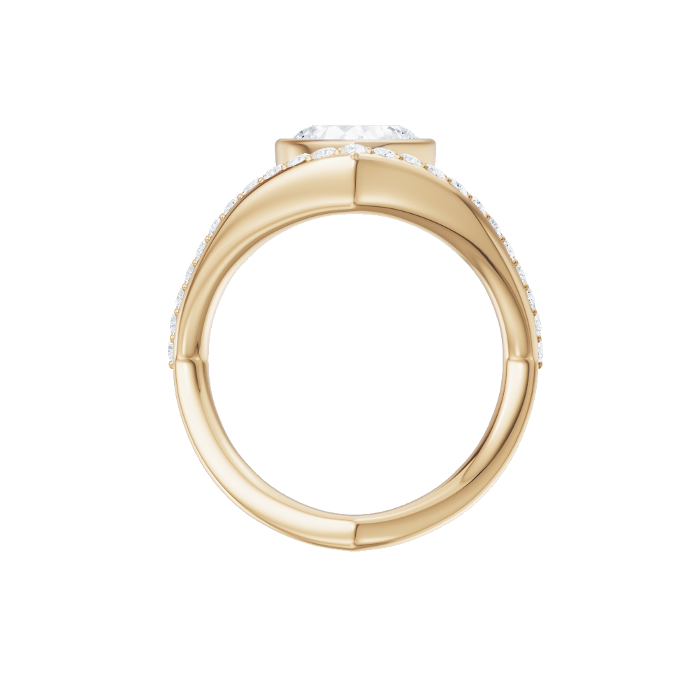Whitney heart lab diamond engagement ring in 14k yellow gold - view 3
