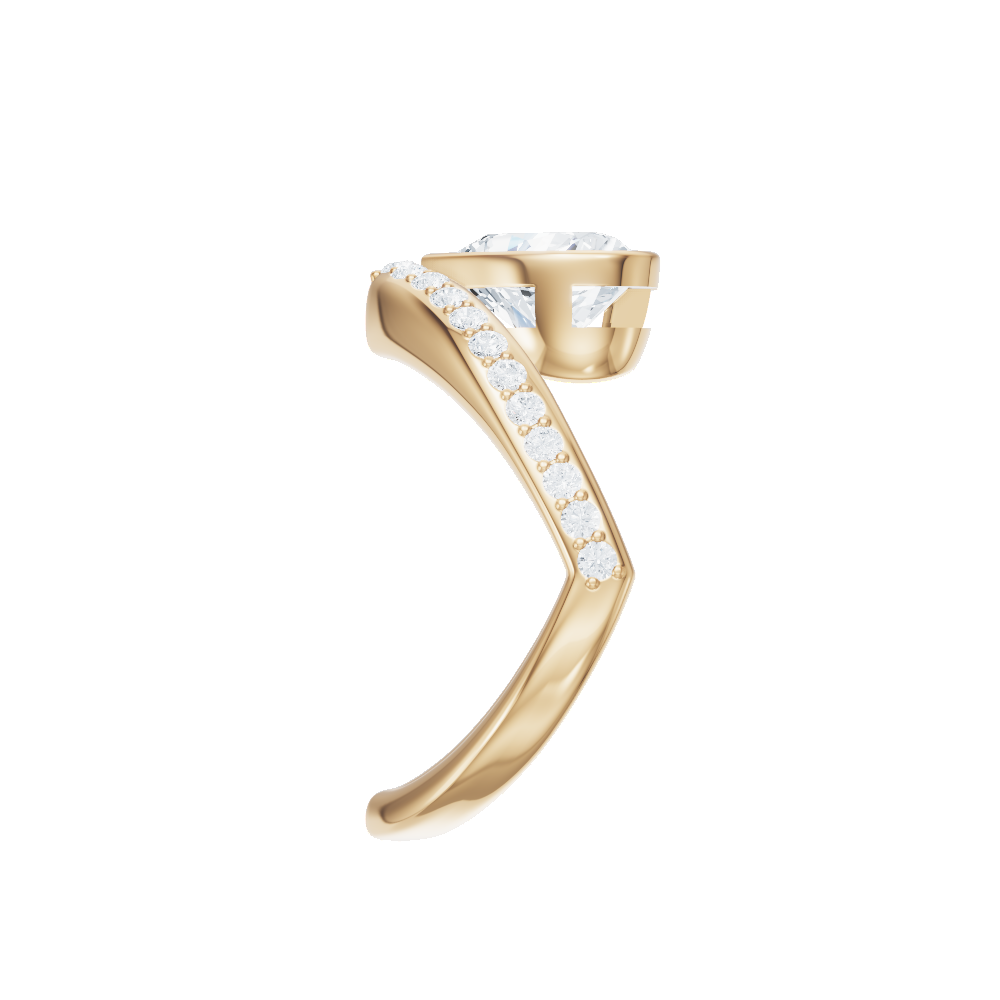 Whitney heart lab diamond engagement ring in 18k yellow gold - view 4