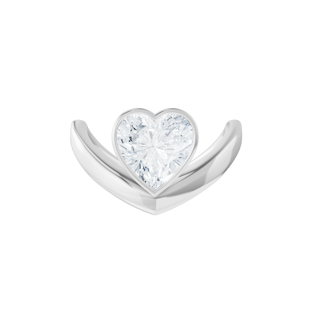 Natalie heart lab diamond engagement ring in platinum - view 2
