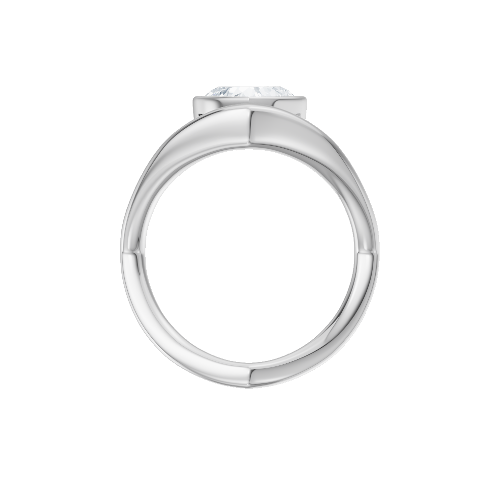 Natalie heart lab diamond engagement ring in platinum - view 4