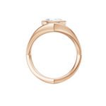 Natalie heart lab diamond engagement ring in 18k rose gold - view 3