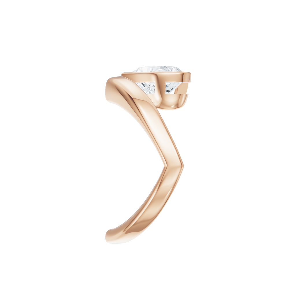 Natalie heart lab diamond engagement ring in 18k rose gold - view 4