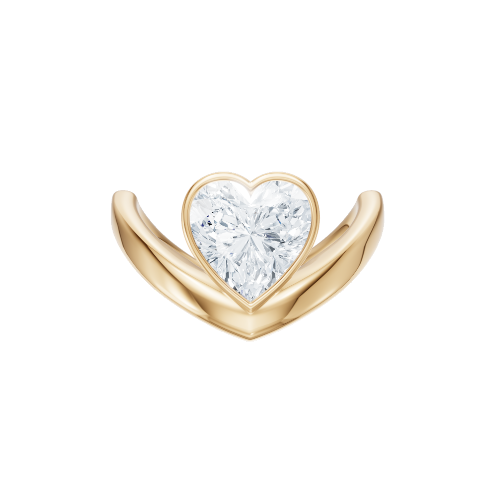 Natalie heart lab diamond engagement ring in 18k yellow gold