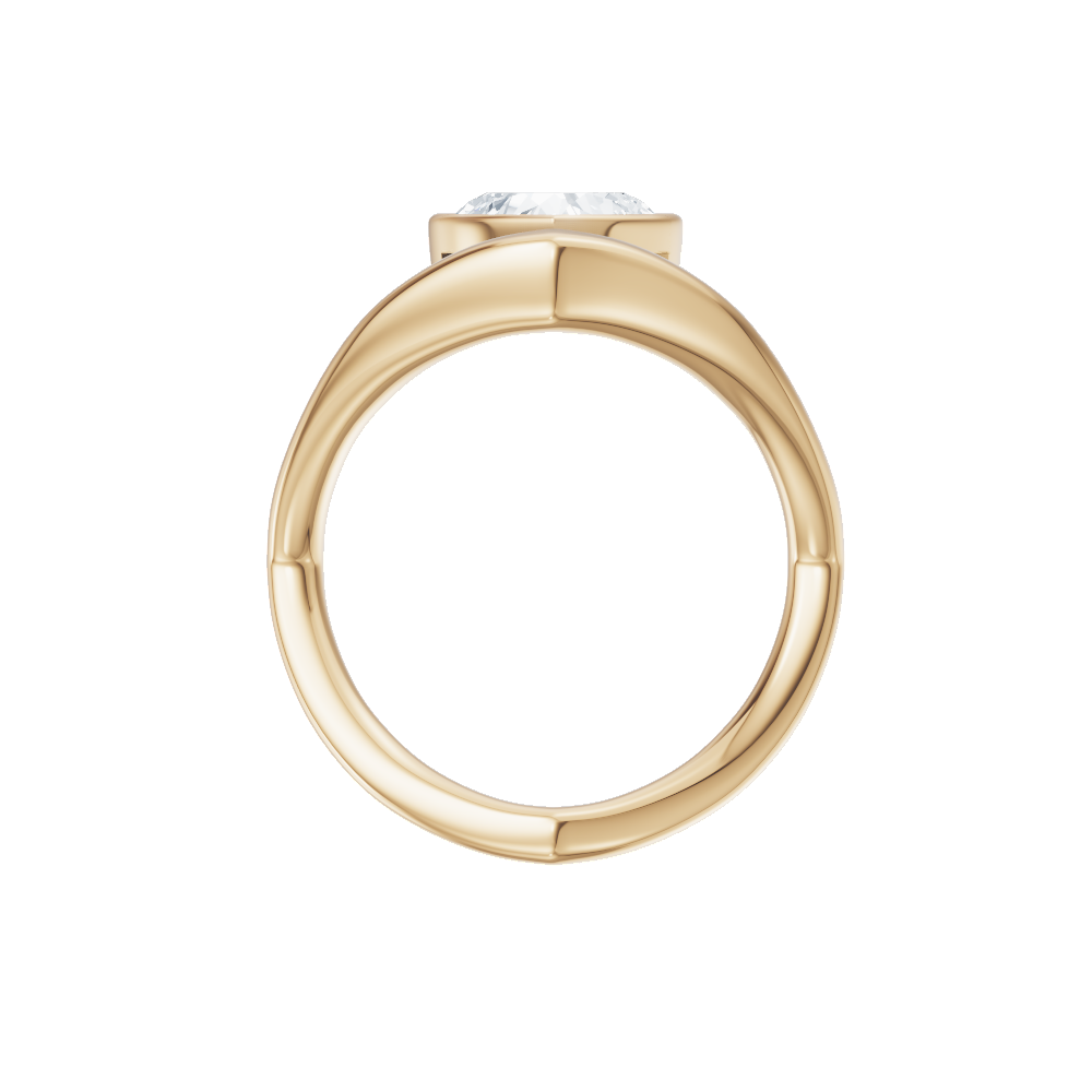 Natalie heart lab diamond engagement ring in 18k yellow gold - view 3