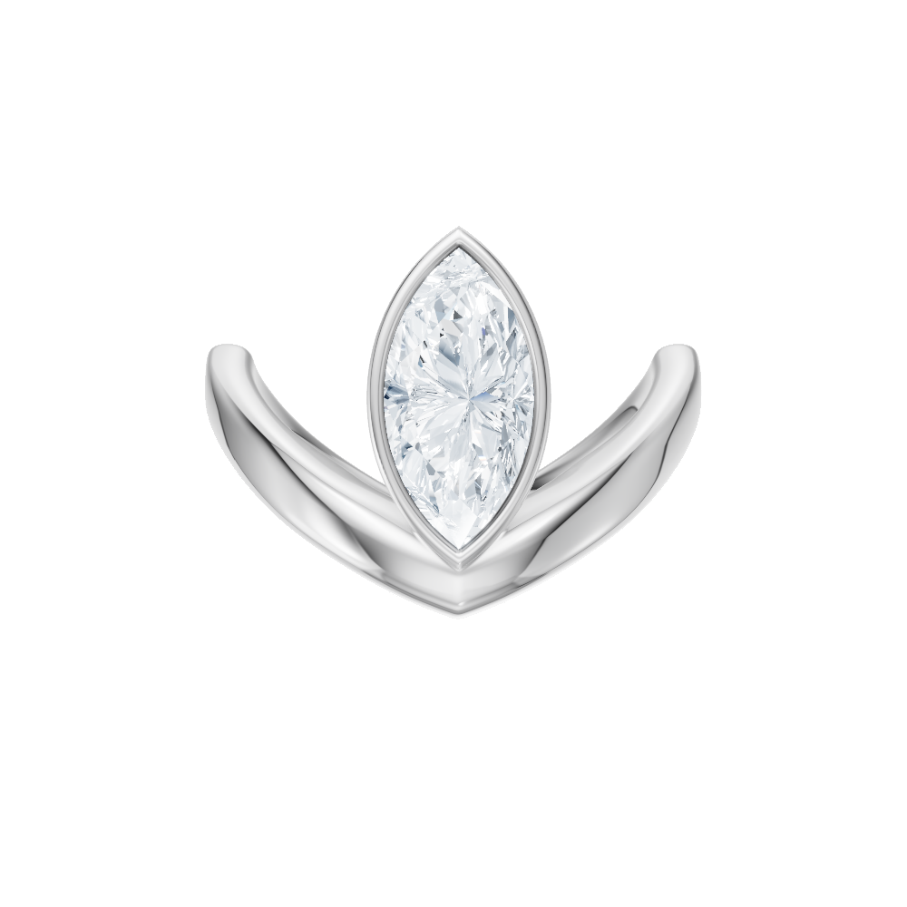 Natalie marquise lab diamond engagement ring in 14k white gold