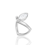 Natalie marquise lab diamond engagement ring in 14k white gold - view 2