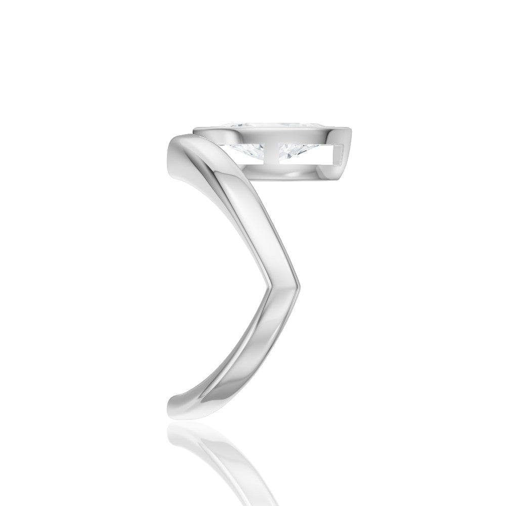 Natalie marquise lab diamond engagement ring in 14k white gold - view 4