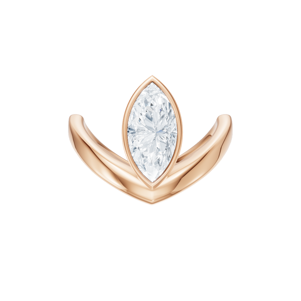 Natalie marquise lab diamond engagement ring in 18k rose gold