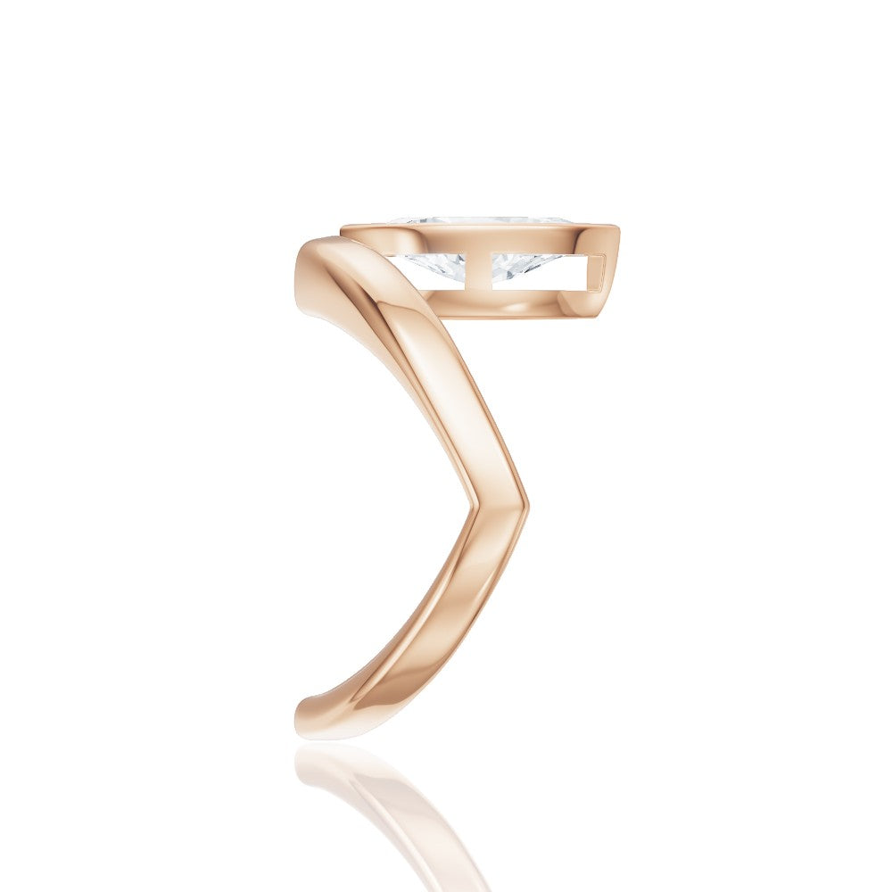 Natalie marquise lab diamond engagement ring in 18k rose gold - view 4
