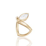 Natalie marquise lab diamond engagement ring in 18k yellow gold - view 2