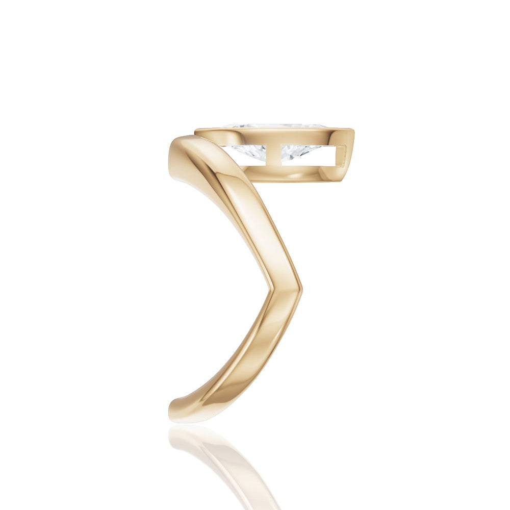 Natalie marquise lab diamond engagement ring in 18k yellow gold - view 4