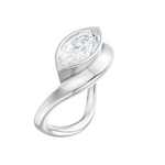 Rebecca marquise lab diamond engagement ring in 14k white gold - view 4