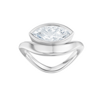 Rebecca marquise lab diamond engagement ring in 18k white gold - view 5