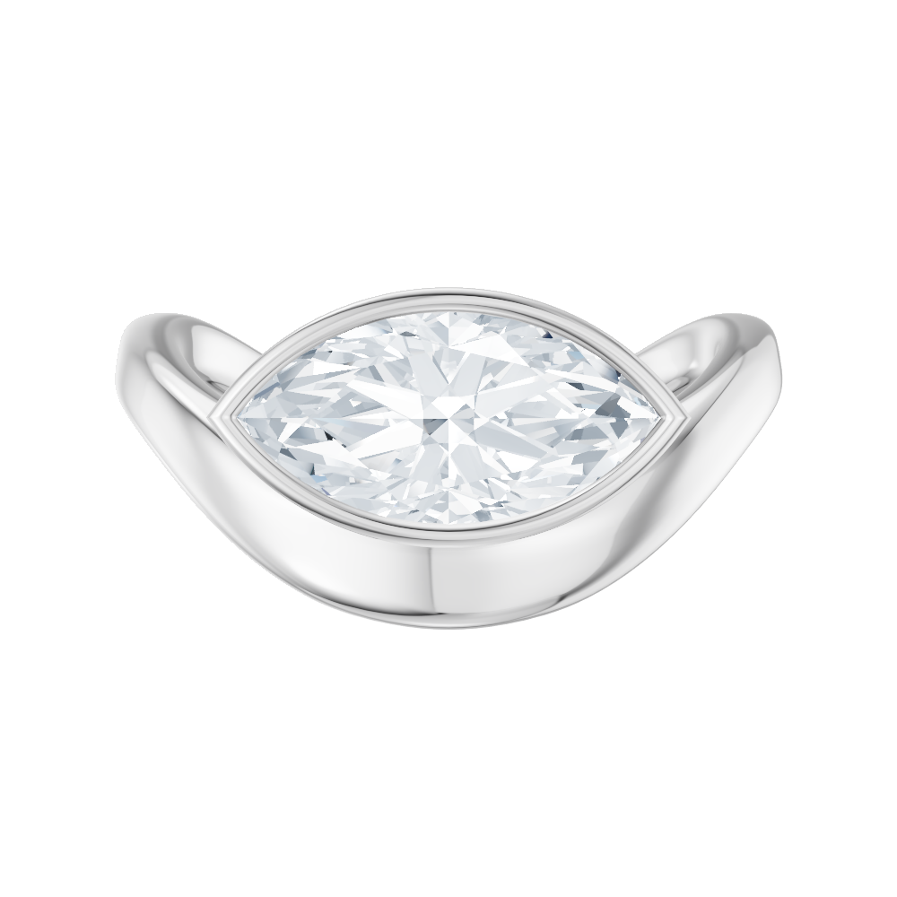 Rebecca marquise lab diamond engagement ring in 18k white gold