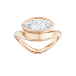 Rebecca marquise lab diamond engagement ring in 18k rose gold - view 5