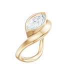 Rebecca marquise lab diamond engagement ring in 18k yellow gold - view 4