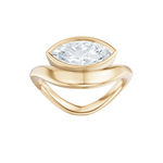 Rebecca marquise lab diamond engagement ring in 14k yellow gold - view 5