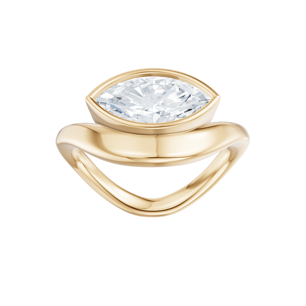 Rebecca marquise lab diamond engagement ring in 18k yellow gold - view 5