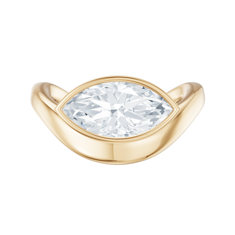 Rebecca marquise lab diamond engagement ring in 18k yellow gold