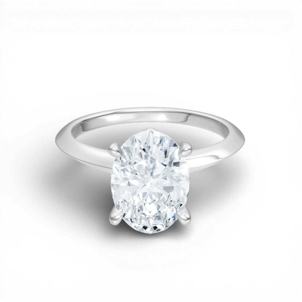 Margaret oval lab diamond engagement ring in 14k white gold