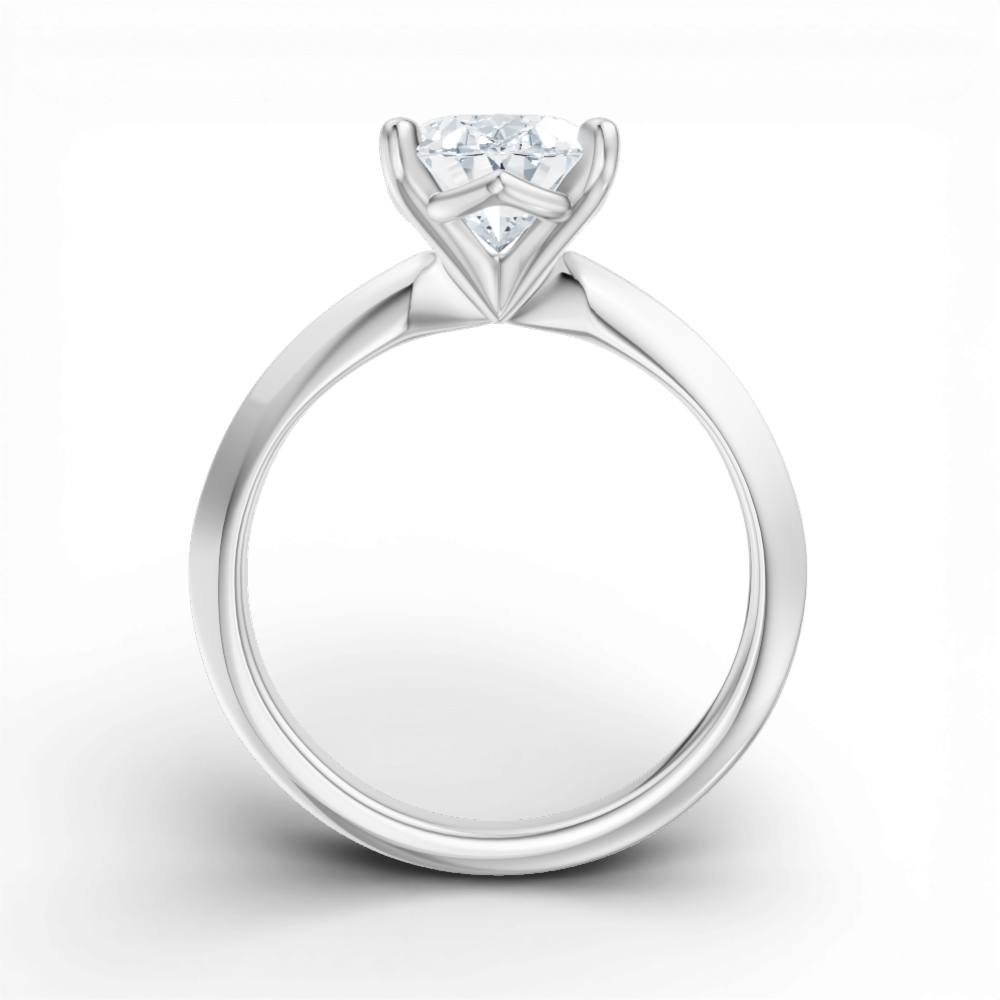 Margaret oval lab diamond engagement ring in 18k white gold - view 2