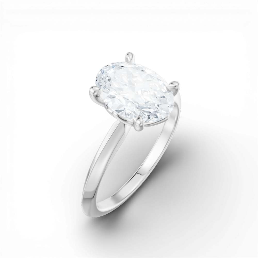 Margaret oval lab diamond engagement ring in platinum - view 3