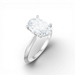 Margaret oval lab diamond engagement ring in 14k white gold - view 3
