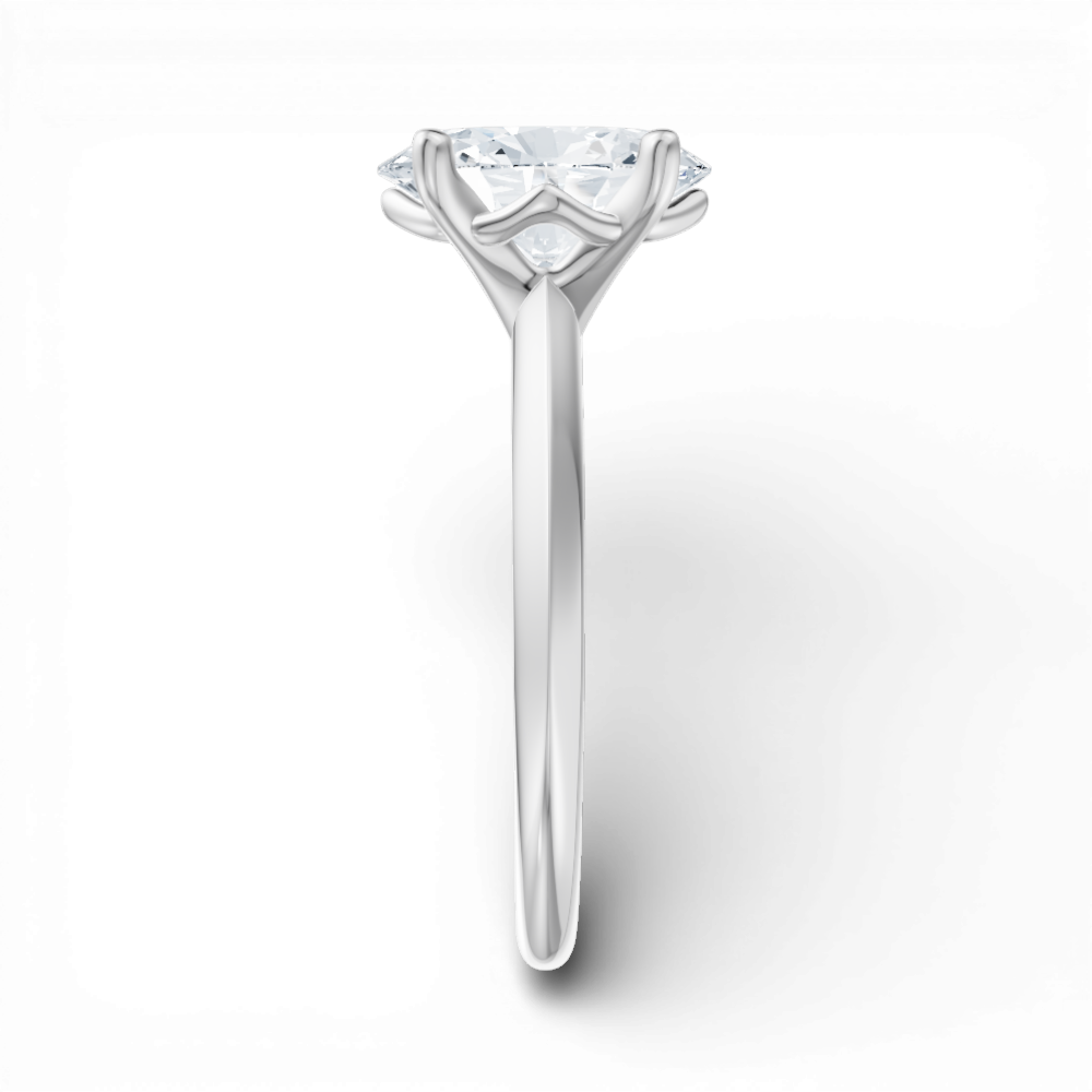 Margaret oval lab diamond engagement ring in platinum - view 4