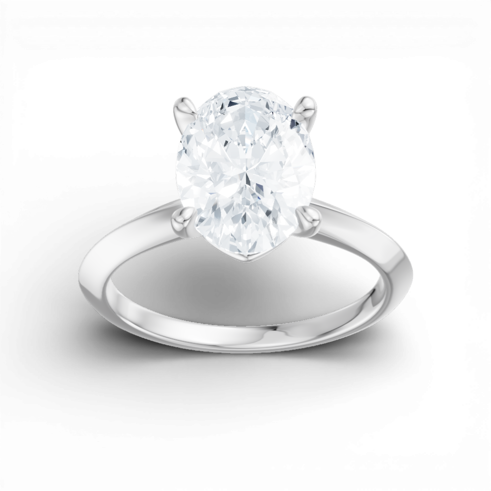 Margaret oval lab diamond engagement ring in 18k white gold - view 5