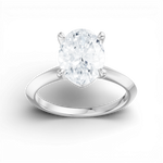 Margaret oval lab diamond engagement ring in 14k white gold - view 5