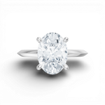 Margaret oval lab diamond engagement ring in platinum - view 6