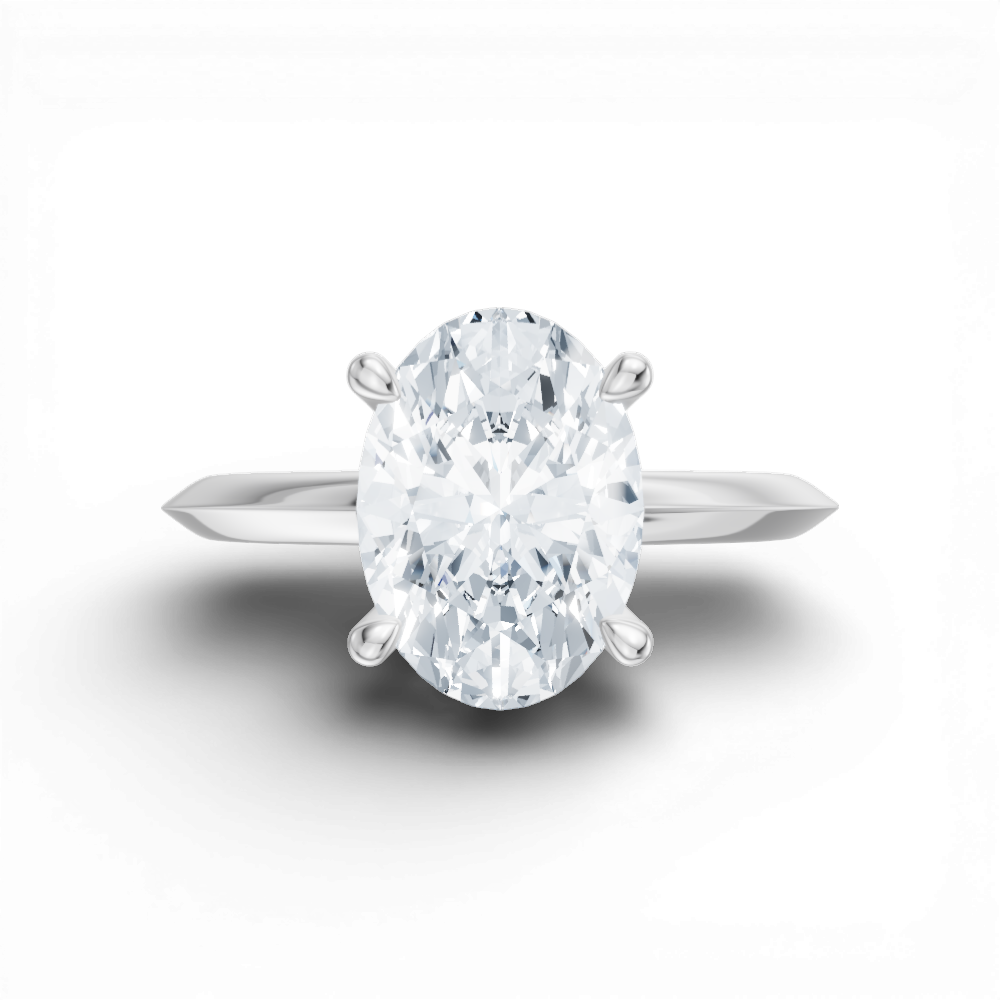 Margaret oval lab diamond engagement ring in platinum - view 6