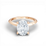 Margaret oval lab diamond engagement ring in 18k rose gold