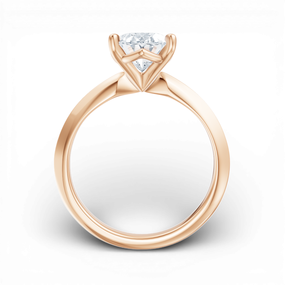 Margaret oval lab diamond engagement ring in 18k rose gold - view 2