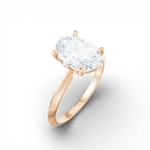 Margaret oval lab diamond engagement ring in 18k rose gold - view 3