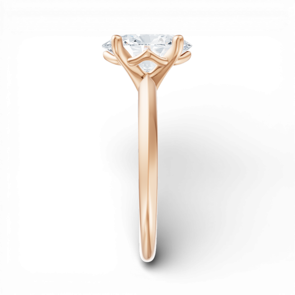 Margaret oval lab diamond engagement ring in 18k rose gold - view 4