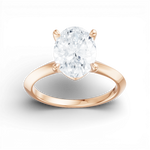 Margaret oval lab diamond engagement ring in 18k rose gold - view 5