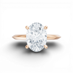 Margaret oval lab diamond engagement ring in 18k rose gold - view 6
