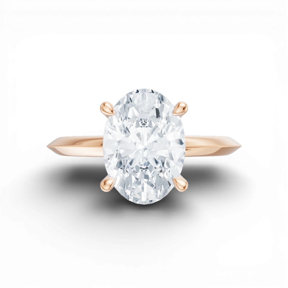 Margaret oval lab diamond engagement ring in 18k rose gold - view 6