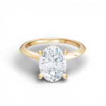 Margaret oval lab diamond engagement ring in 18k yellow gold