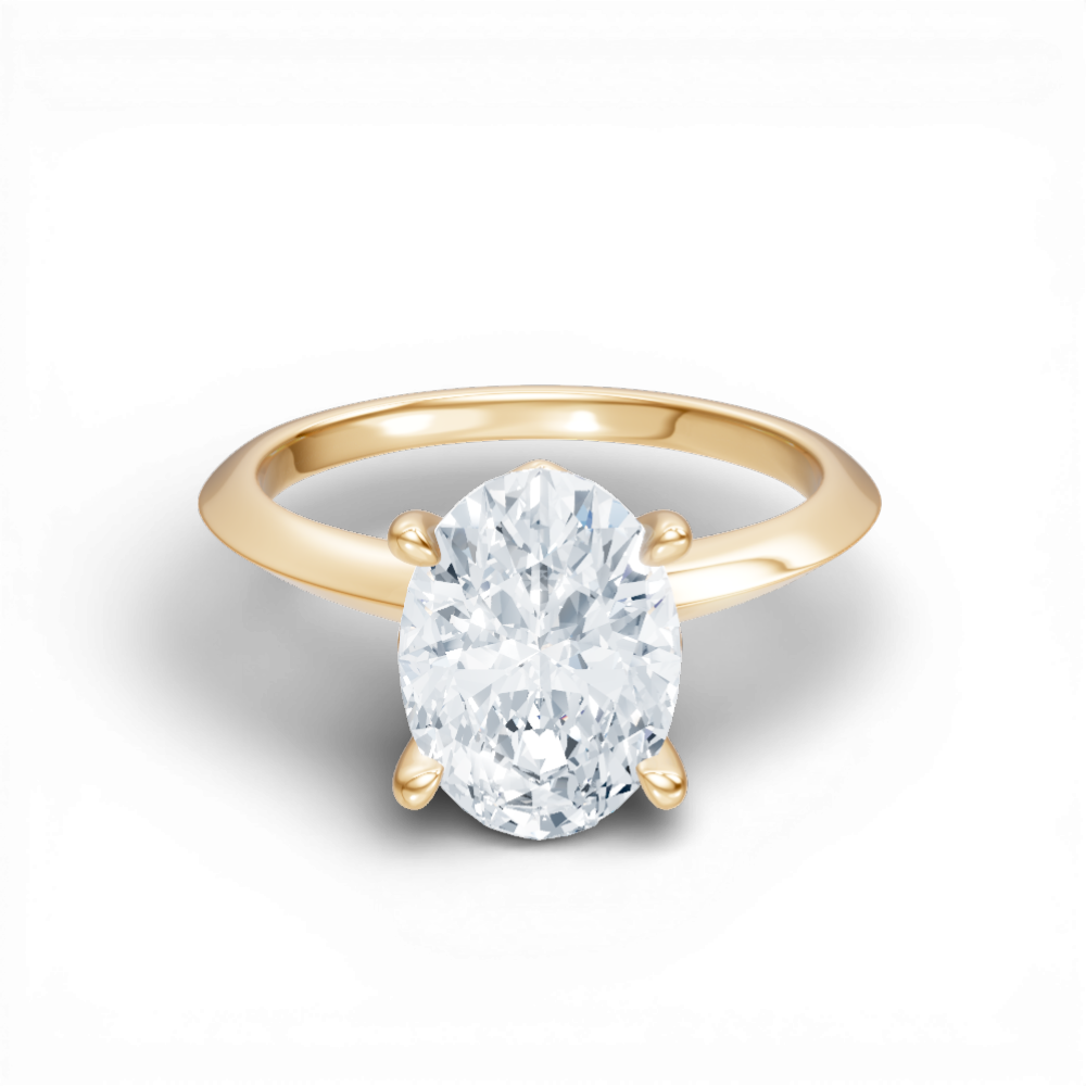 Margaret oval lab diamond engagement ring in 18k yellow gold