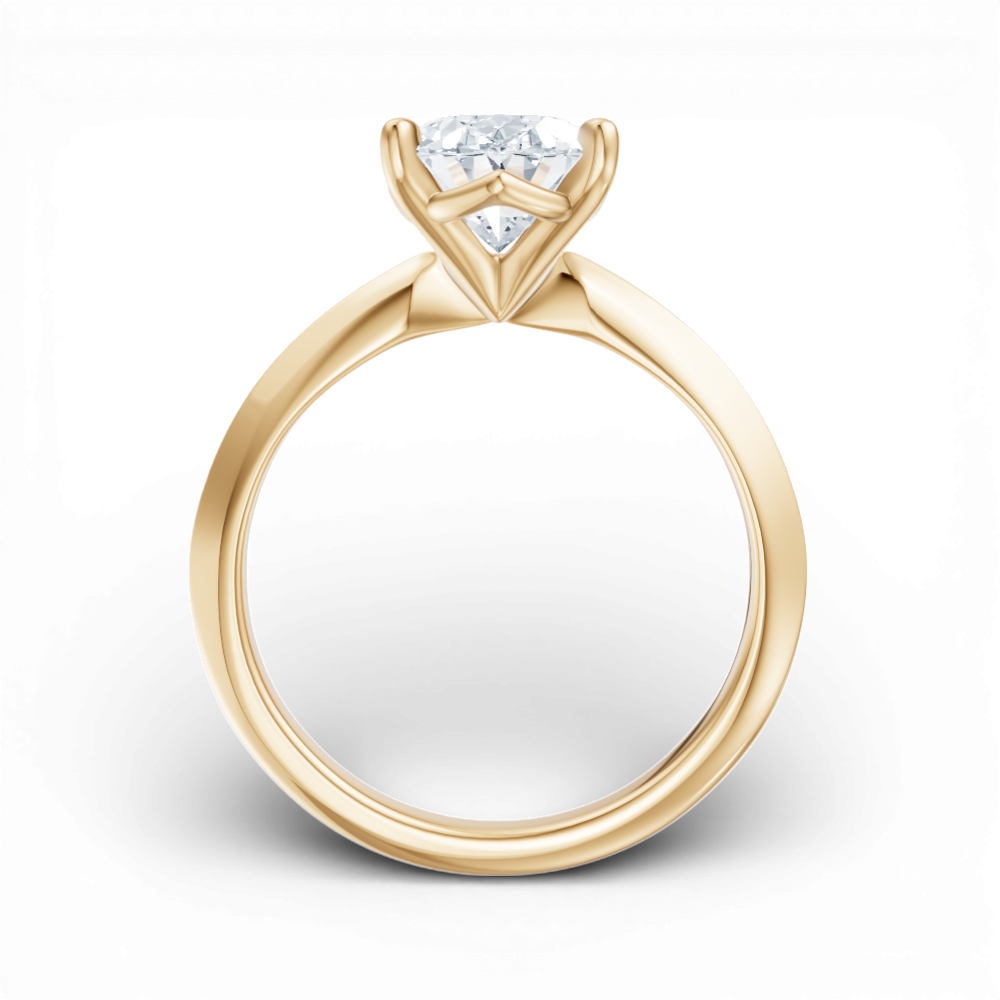 Margaret oval lab diamond engagement ring in 18k yellow gold - view 2
