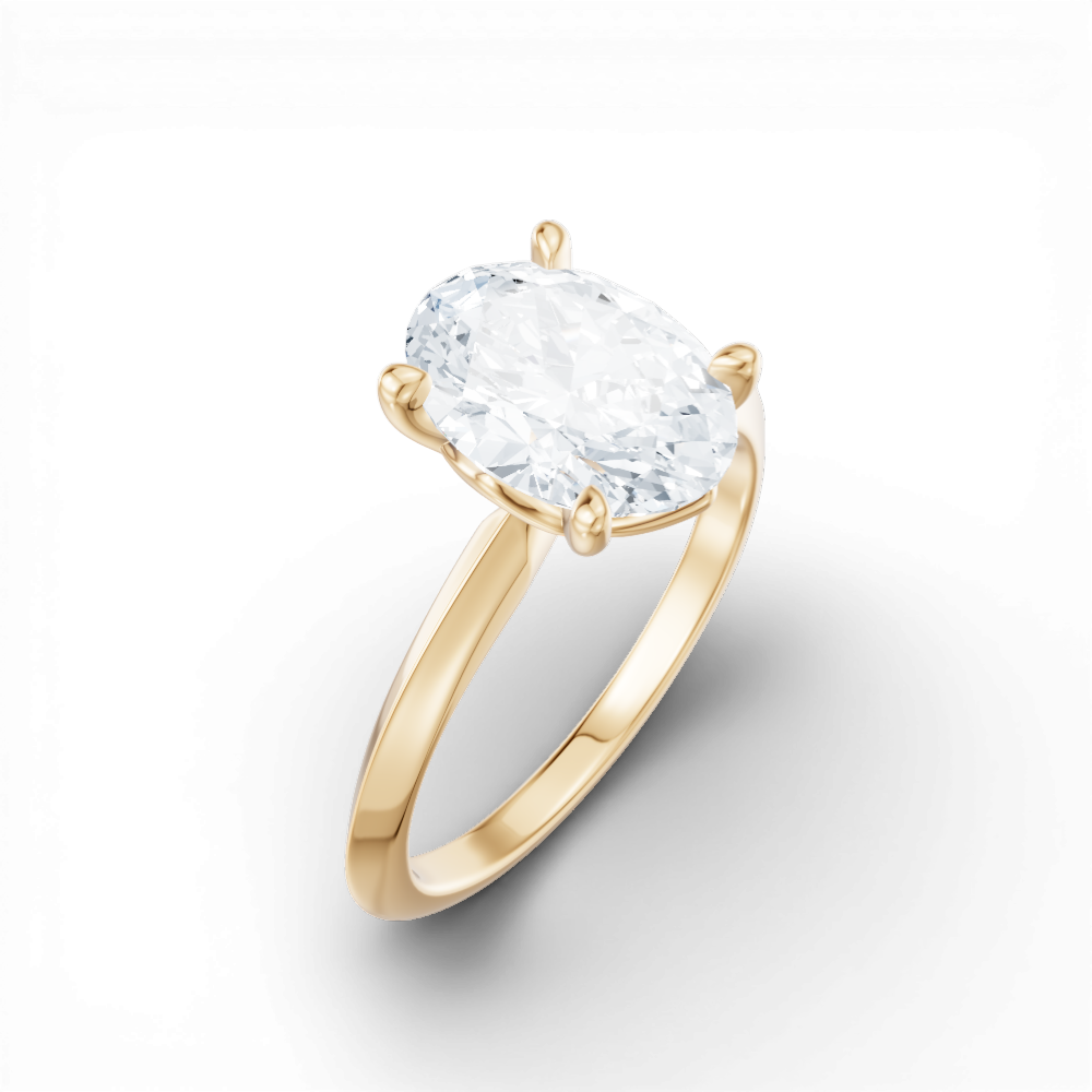 Margaret oval lab diamond engagement ring in 14k yellow gold - view 3