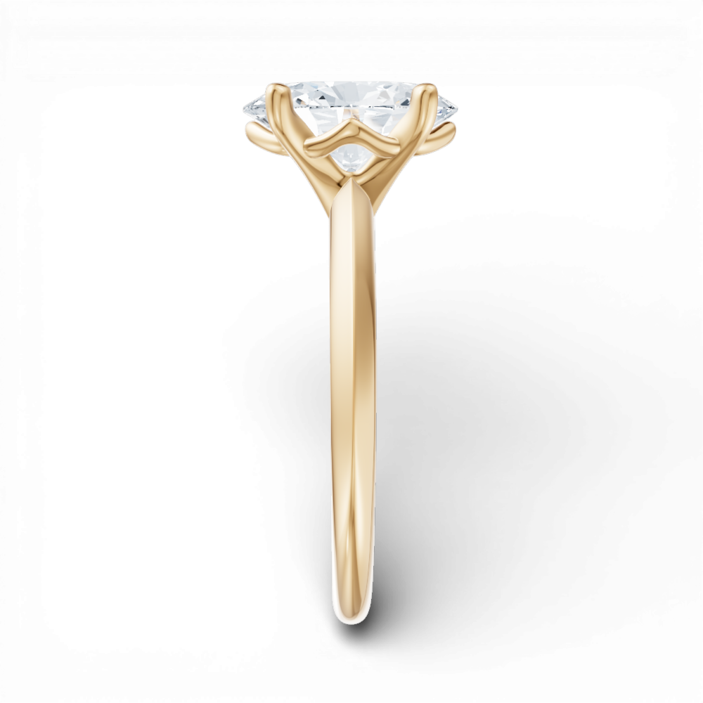 Margaret oval lab diamond engagement ring in 18k yellow gold - view 4