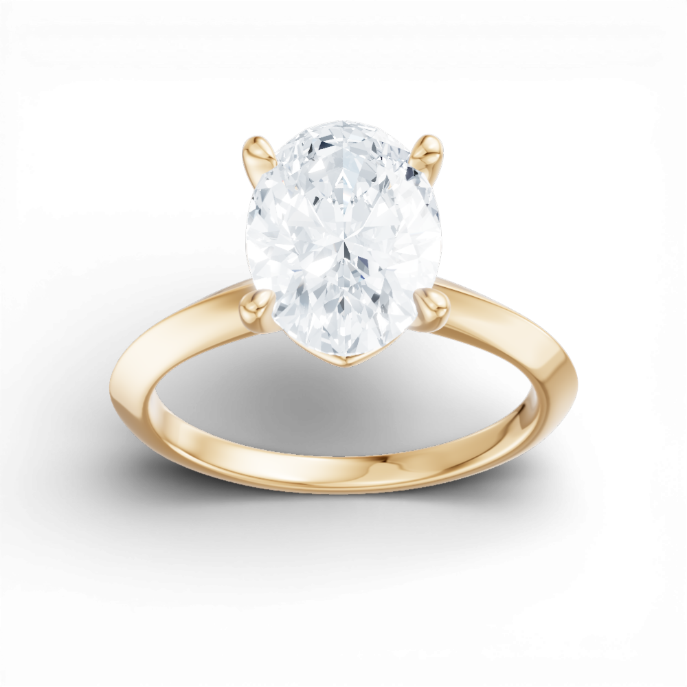 Margaret oval lab diamond engagement ring in 18k yellow gold - view 5