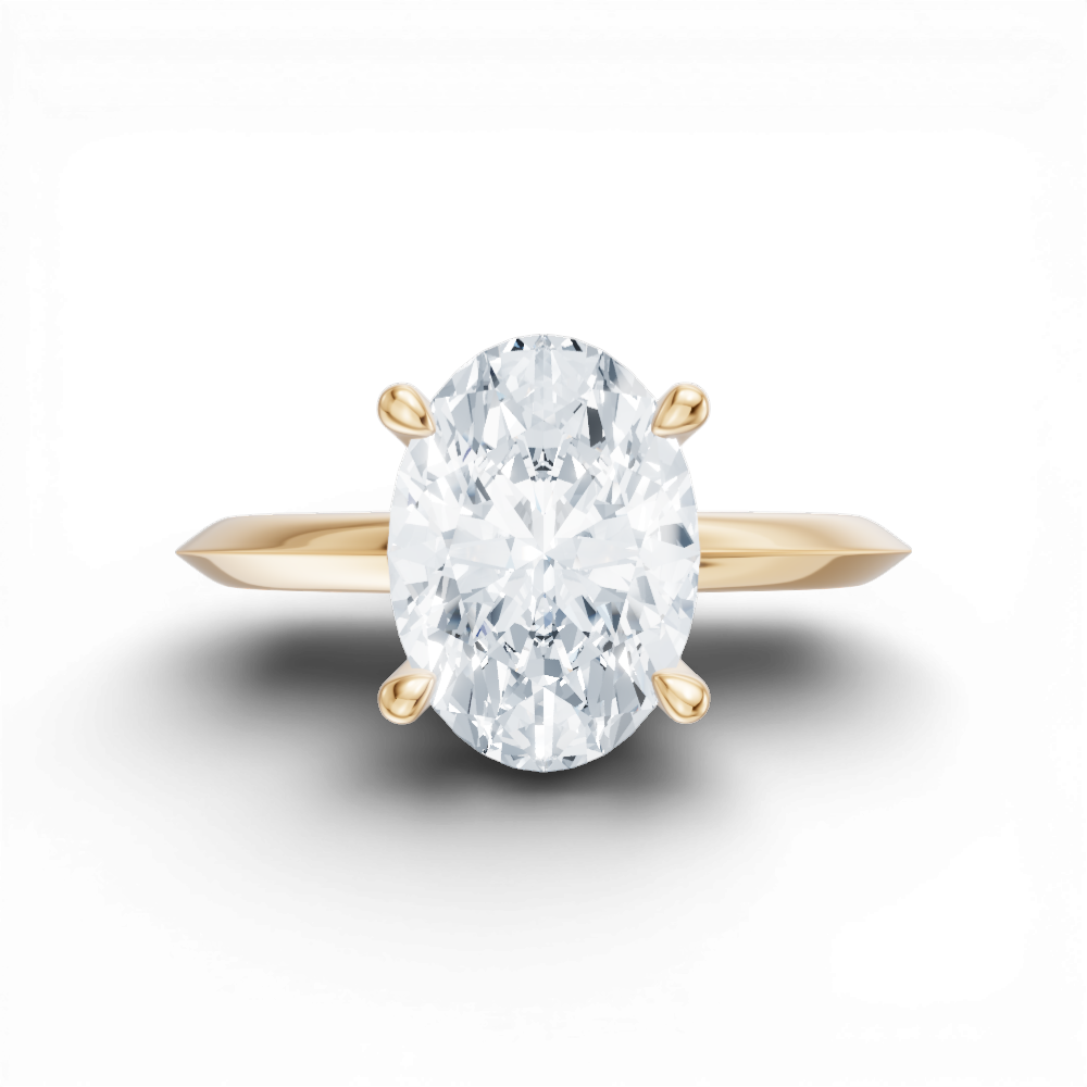 Margaret oval lab diamond engagement ring in 14k yellow gold - view 6