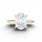 Margaret oval lab diamond engagement ring in 18k yellow gold - view 6