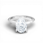 Marlene oval lab diamond engagement ring in 14k white gold